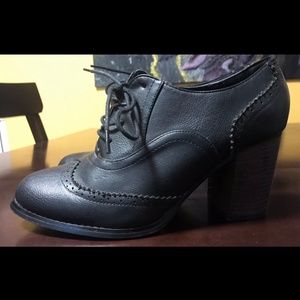 Women's vintage Oxfords Brogue Block Heel